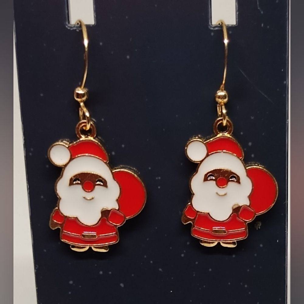 Earrings Christmas Santa Claus holiday new e57‎